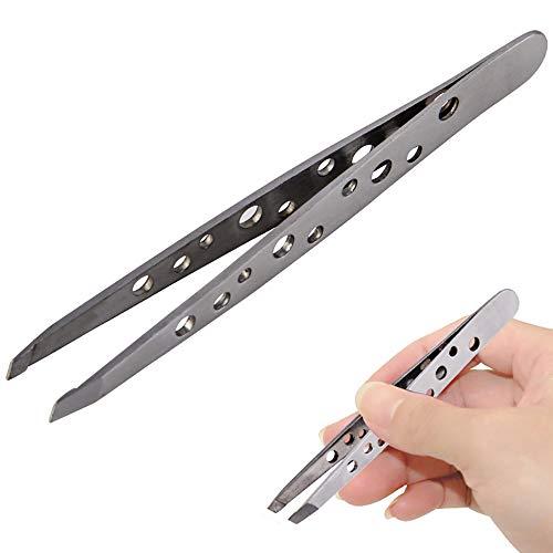 Haoweida Stainless Steel Slant Tip Tweezer - The Best Professional Precision Eyebrow Tweezers,Surgical Grade Stainless Steel for Professional Eyebrow Shaping and Facial Hair Removal 1PC