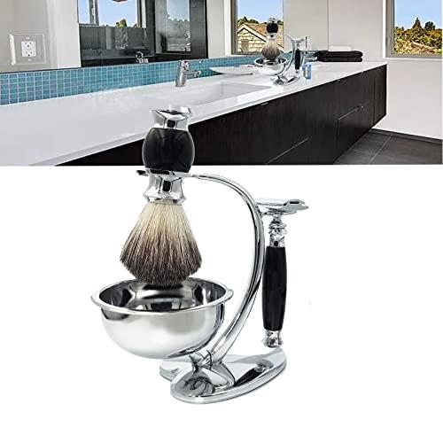 Magyfosia Magyfosia Classic Men's Double Edge Safety Razor Kit includes Pure Badger Hair Shaving Brush,Heart Shape Razor & Brush Stand Holder and Shaving Bowl Christmas Original Gift Set
