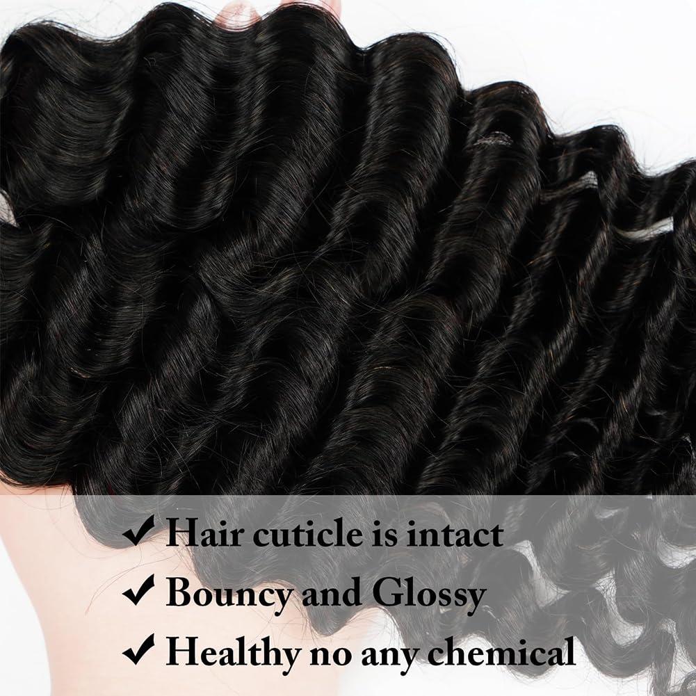 Cruslheep Human Braiding Hair 24 Inch Deep Wave Bulk Human Hair for Braiding No Weft 100% Unprocessed Curly Human Hair Braiding Hair Extensions for Boho Braids Wet and Wave 100g/Pack