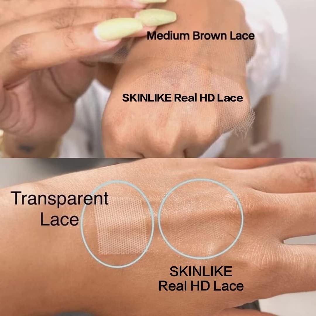 Jnymell Jnymell Invisible Real HD Lace Swiss 360 Lace Front Wig Virgin Human Hair Wigs Deep Wave 360 Full Lace Curly Wig Ultra-thin Clear HD Film Lace Clean Pre-plucked Hairline With Bleached Knots 14Inch