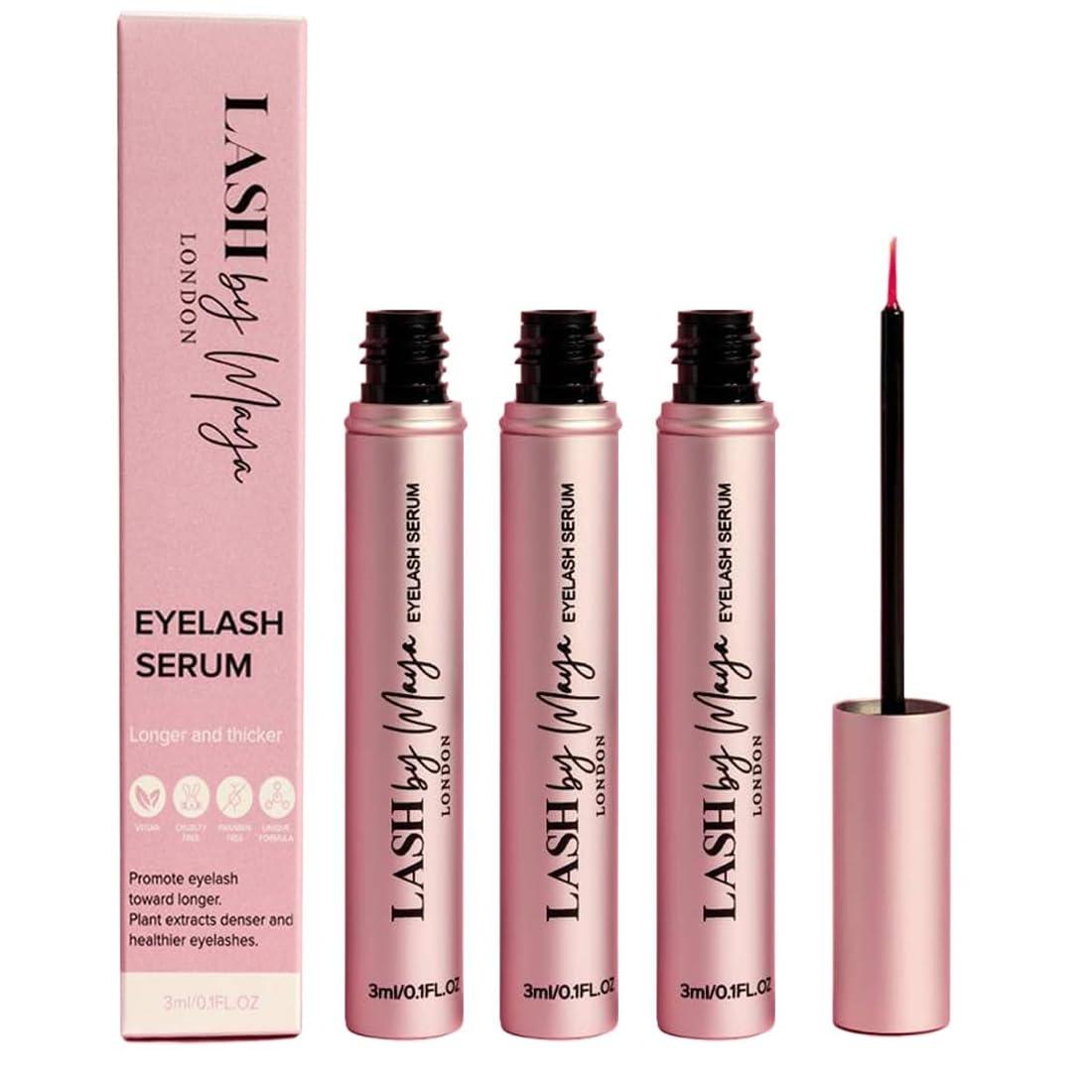 Detllou Lash by Maya Serum - Lash by Maya Eyelash Serum London (3 Pack)