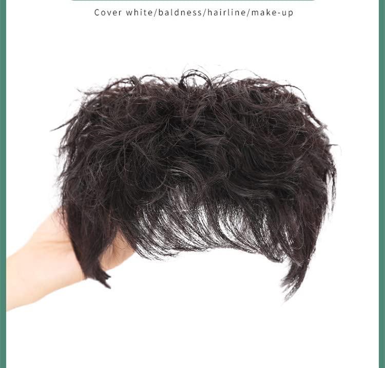 BESTOPPER BESTOPPER Curly Hair Topper 100% Real Human Hair Topper Clip In/On Hair Pieces For Women Thinning Hair And Hair Loss (Curly-Dark brown)