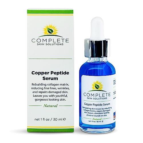 COMPLETE SKIN SOLUTIONS Copper Peptide Face Serum Collagen - With Anti Aging Skin Solutions Properties:1oz/30ml Anti-Wrinkle Formula For Youthful Skin