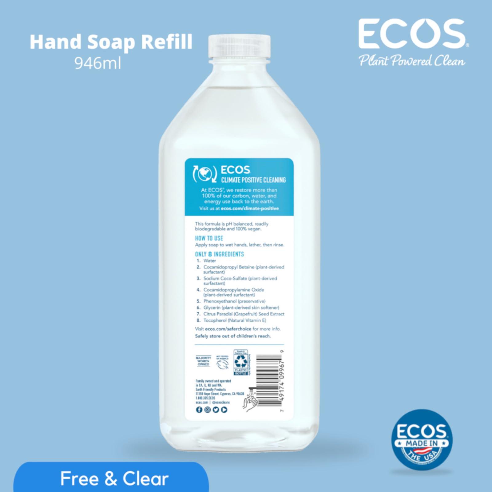 ECOS ECOS Supercharged Squeaky Clean: Free & Clear Refill Hand Soap (2 Pack) | Emphasizes both cleaning power friendliness