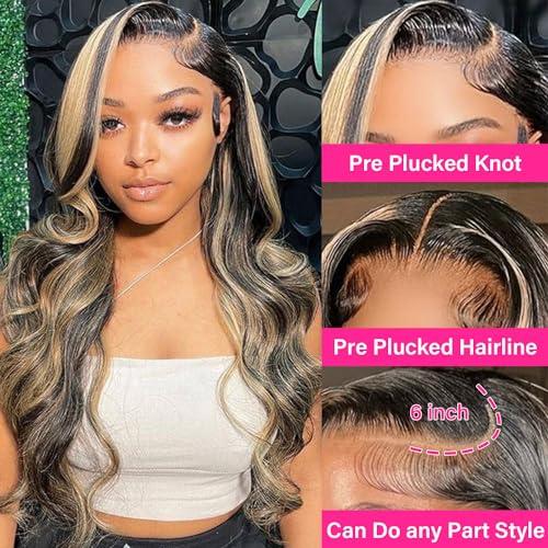Daules Daules 26 Inch 136 Ginger Lace Front Wigs Human Hair Body Wave + 20 Inch 1B/27 Highlight Lace Front Wig Human Hair