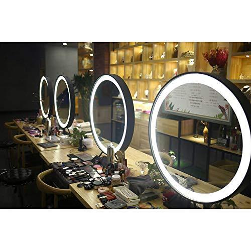 XM-MIRROR Double-Sided Tabletop Led Mirror, Hair Salon Dedicated Desktop Mirror, Beauty Salon Hair Salon Hot Dyed Double-Sided Mirror with Light Studio Makeup Mirror,Black,70cm