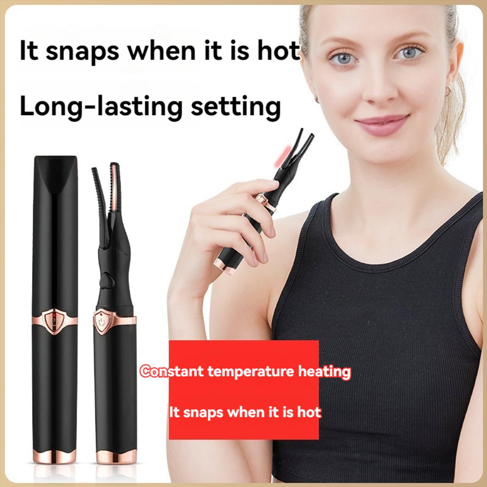 NinthAvenue Basics Heated Eyelash Curler, Electric Eyelash Curler for Instant Glam, Heated Lash Curler, Portable Mini USB Rechargeable Finalize Eyelash Tool,Blink & Dazzle,24 Hours Long Lasting, 3 Heat Modes (White)