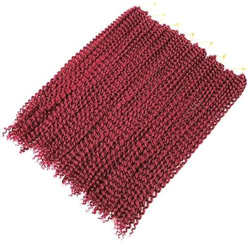 conrora Passion twist hair 30 inch 7 packs burgundy color water wave crochet braiding synthetic hair extensions for black women (30 Inch 7packs Bug)