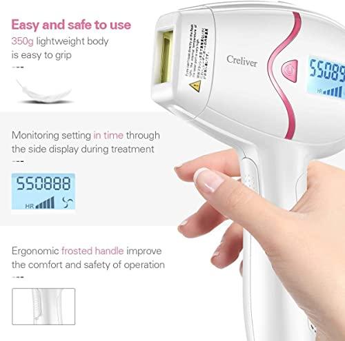 Creliver Creliver Laser Hair Removal for Women and Men at-Home, IPL Hair Removal 550,000 Flashes Painless Facial Hair Removal Device for Arms Bikini Line Armpits Legs Permanent, 1 Count