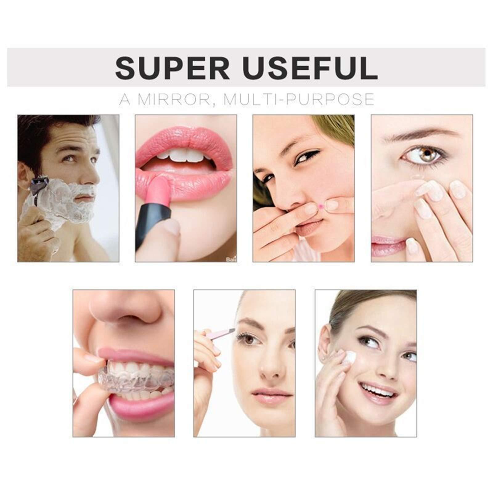 Makeup 8 Inch Countertop Makeup Mirrors, Double Sided Brass Standing Vanity Mirror, 1X and 3X/5X/7X/10X Magnifying, 360° Rotation Tabletop Cosmetic Mirrors,Gold,5X