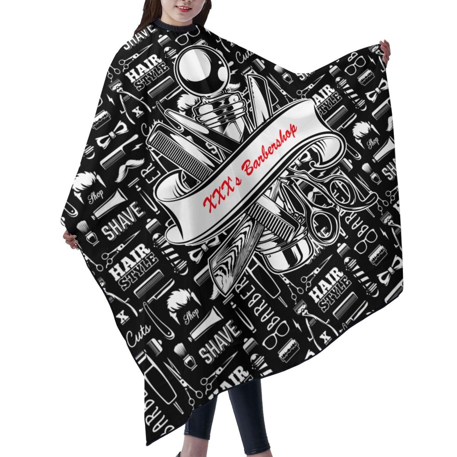 MLIANCEN Custom Barber Cape Hairdresser Cape, Add Your Photo Text Logo Personalized Salon Cape for Men, Customized Hair Cutting Cape for Home Salon Barbershop