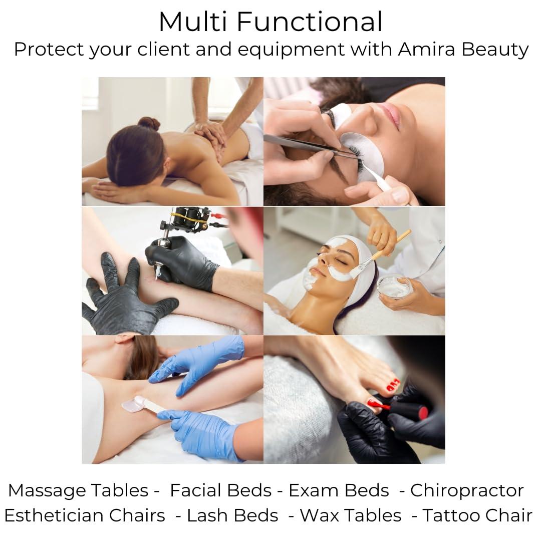 Amira Beauty Disposable Non-Woven Bed Sheet 31.5" X 70" 30 Gram For Massage, Spa, Beauty, Exam tables, Disposable Bed Roll (Pink) (6 Rolls)