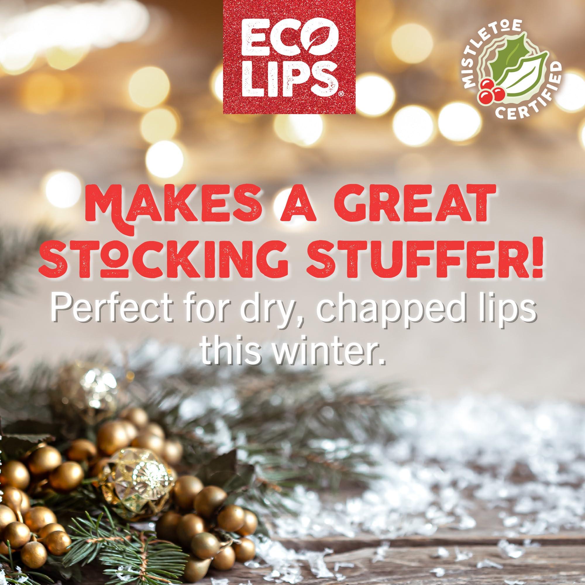 Eco Lips Eco Lips Novelty Plastic Candy Cane Gift Set for Holidays & Christmas Gifts, Stocking Stuffers | Mongo Kiss Organic Lip Balm 3-count Gift Set