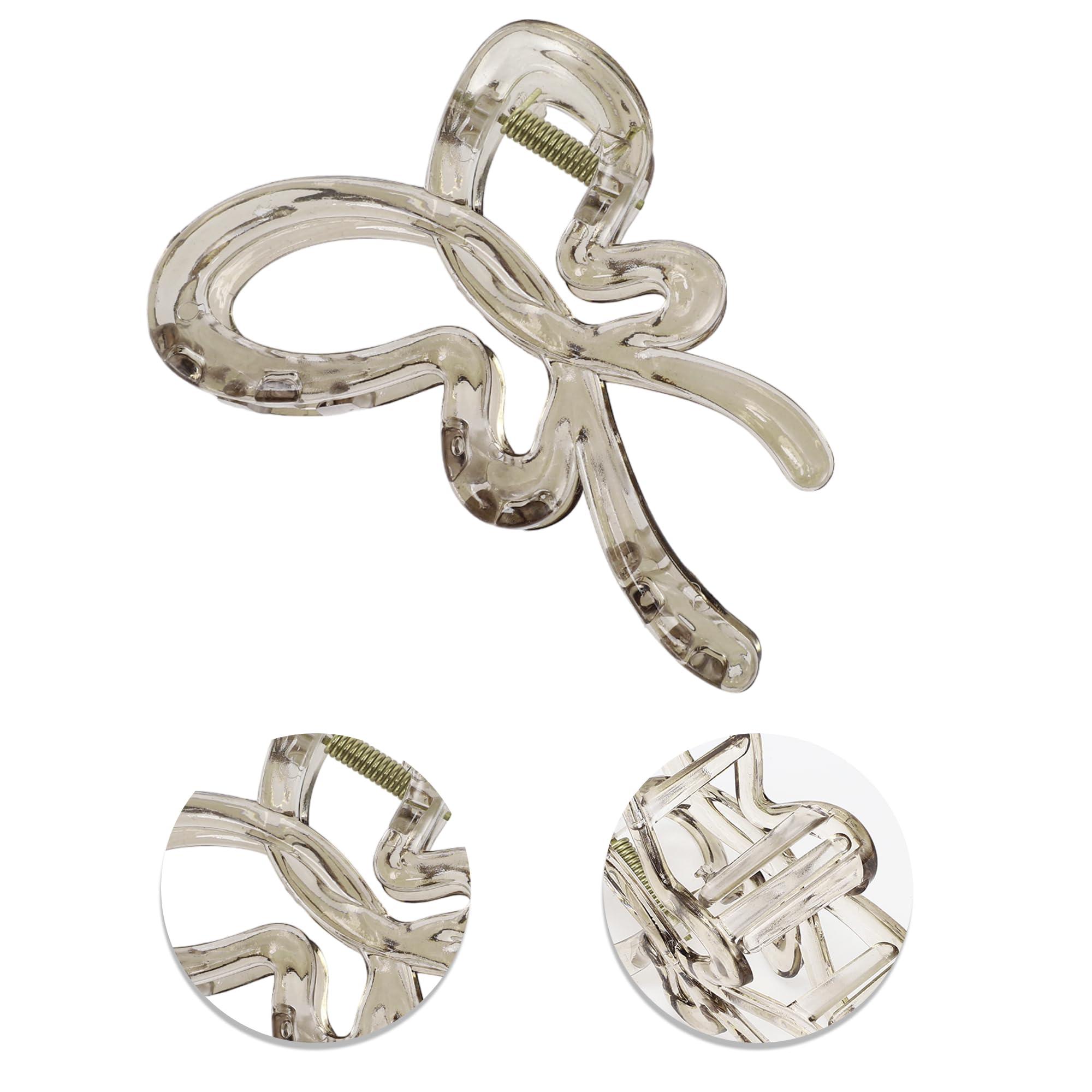 VOCOSTE VOCOSTE Fashion Elegant Bow Hair Clips Hairdo Clip for Women 4.13\"x2.76\"x1.97\" Gray 1 Pc