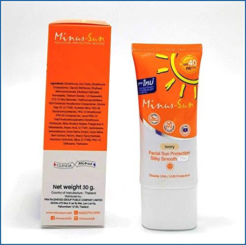 Minus (Sol) Sun SPF40 PA+++ Ivory Minus (Sol) Sun SPF40 PA+++ Ivory (New Formula x 1 Ounces) Facial Sun Protection Silky Smooth Plus with Broad Spectrum UVA1 UVA2 and UVB Protection