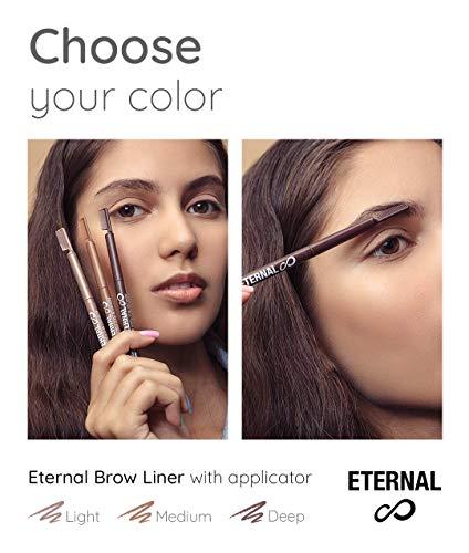 Eternal Eternal Automatic Water Resistant Eyebrow Liner Set with Shaping Comb – Long Lasting, Professional and High Precision Brow Definer with No Sharpening, Retractable Twist Up Mechanism (3 Pack)
