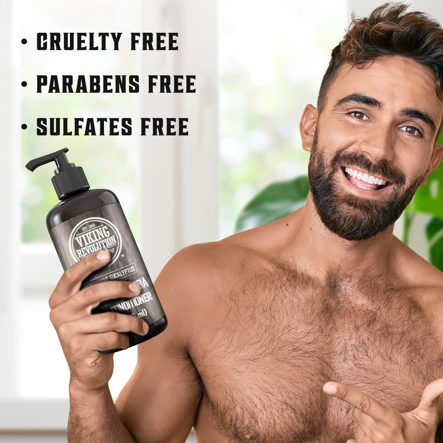 Viking Revolution Viking Revolution Biotin Men's Conditioner - Eucalyptus & Peppermint with Jojoba & Mint Oils - For Dry Hair (17 Oz)