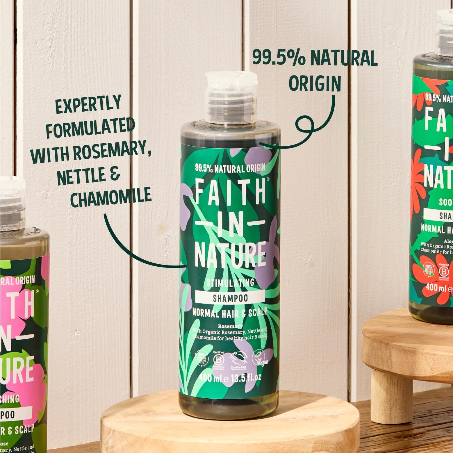 Faith in Nature Faith in Nature Natural Shampoo - Vegan & Cruelty Free, No SLS or Parabens - 13.5 fl oz, Rosemary