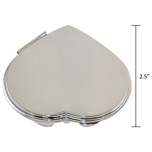 Ganz Ganz Compact Purse Mirror with Dual View, Monogram I in Center of Heart-Shape Metal Case.
