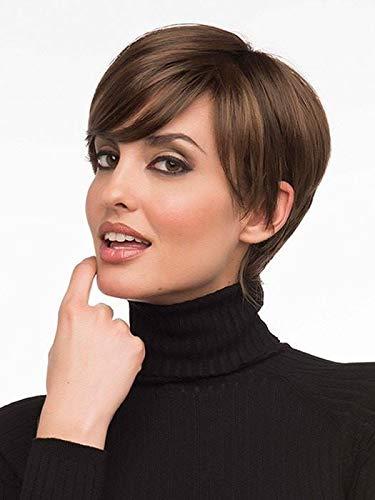 Envy Wigs Kris Wig Color FROSTED - Envy Wigs 4\" Short Chic Flirty Retro Pixie Synthetic Monofilament Part Long Side Swept Bangs Natural Hair Peluca Bundle MaxWigs Hairloss Booklet