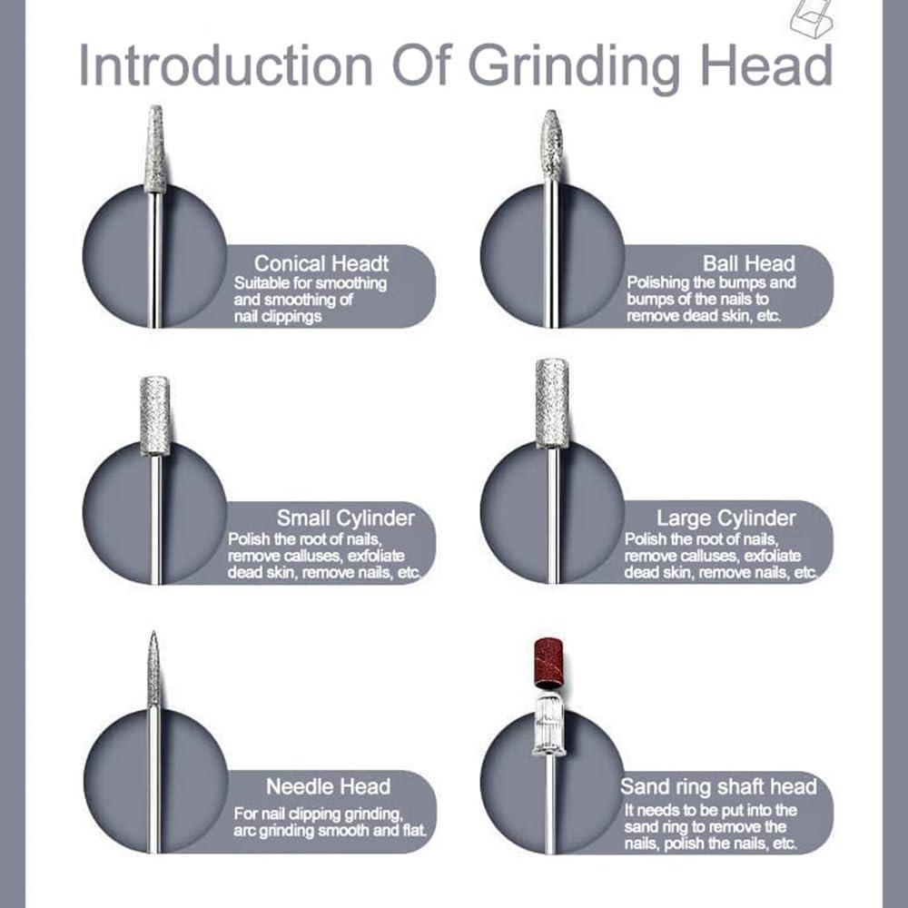 Meitawilltion Professional Rechargeable Nail Drill 35000 RPM, Electric Nail File for Shaping, Buffing, Removing Gel Nails, Lightweight & Easy to Use, Nail File Drill Machine For Home Salon-Grey