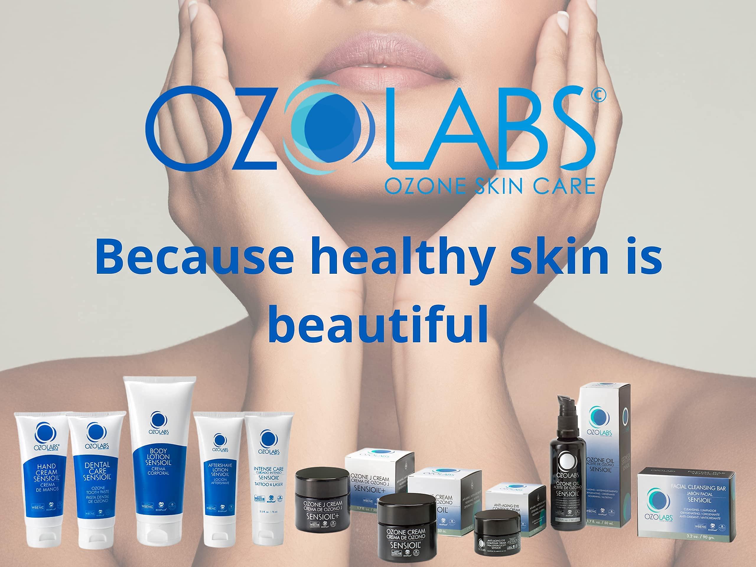 OZOLABS OZONE SKIN CARE OZOLABS® | OZONATED OIL-SENSIOIL© | Exclusive blend of certified organic ozonated olive and sunflower oils | ISO 9001 | 1.7 fl. Oz.