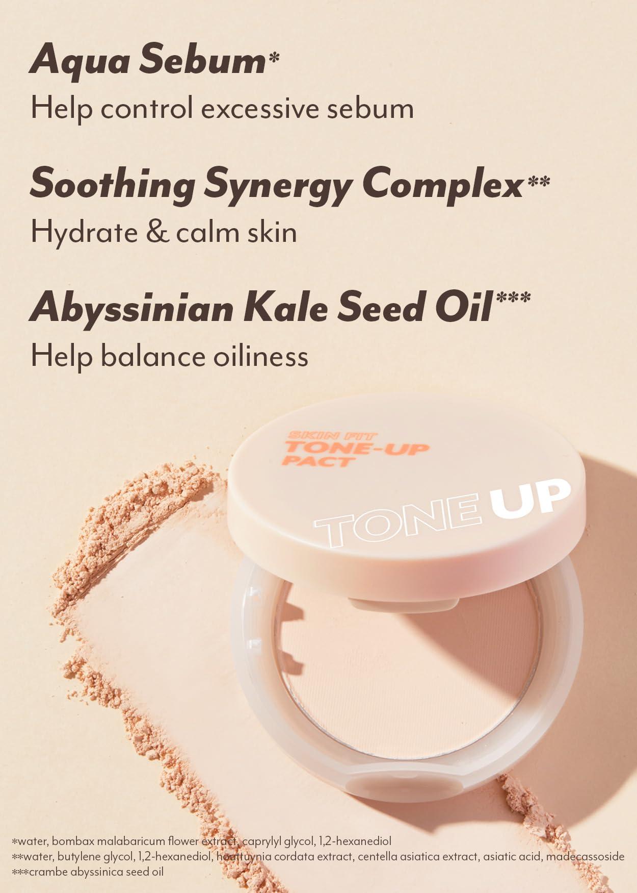 I\'M MEME I\'M MEME Fair-Light Setting Powder - Tone Up Pact with Puff, 0.35 Oz + Compact - Tone-up Pact, 0.35 Oz Bundle