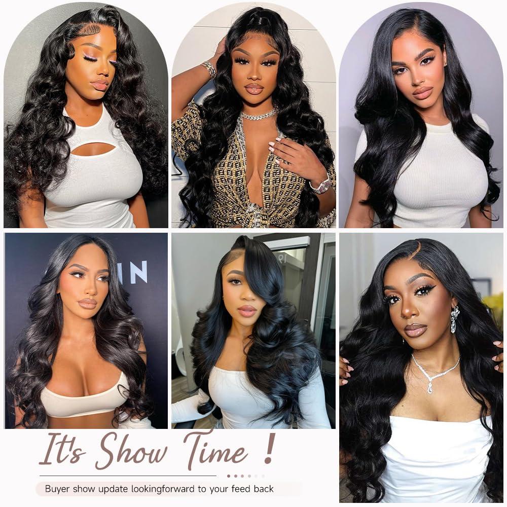 GBUN 26 Inch 13x6 HD Lace Front Wigs Human Hair Body Wave Lace Front Wigs Human Hair Pre Plucked 180% Density Transparent Lace Frontal Wigs Human Hair Lace Front Wigs Baby Hair Human Hair Wig for Women