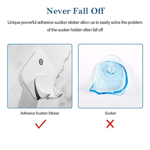 Triwol 2 Pack Razor Holder for Shower Wall, Shower Hook for Razor, Self Adhesive Razor Holder Hanger Stronger than Suction Cup Razor Holder, Rigid Plastic Shower Razor Holder for Men and Women