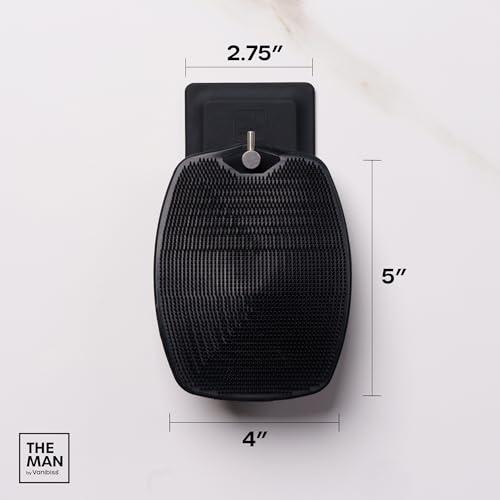 Vanibiss The Man Body Scrubber & Hook - Silicone Body Scrubber for Men - Shower Scrubber for Men - Silicone Body Buffer Hygienic & Easy to Clean - Soft Bristles & Non-Slip Handle - Body Washing Brush (1 Set)