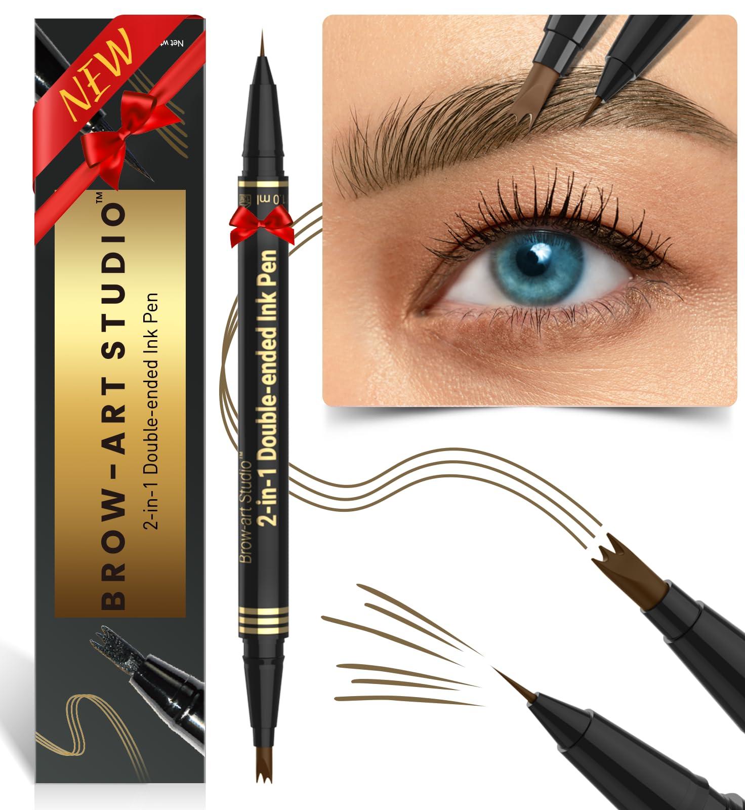 iMethod iMethod Microblading Eyebrow Pencil - Brow Pencil 2-in-1 Dual-Ended Eyebrow Pen with 3-Prong Micro-Fork-Tip Applicator & Precise Brush-Tip Creates Natural-Looking Brows, Stay on All Day, Brown