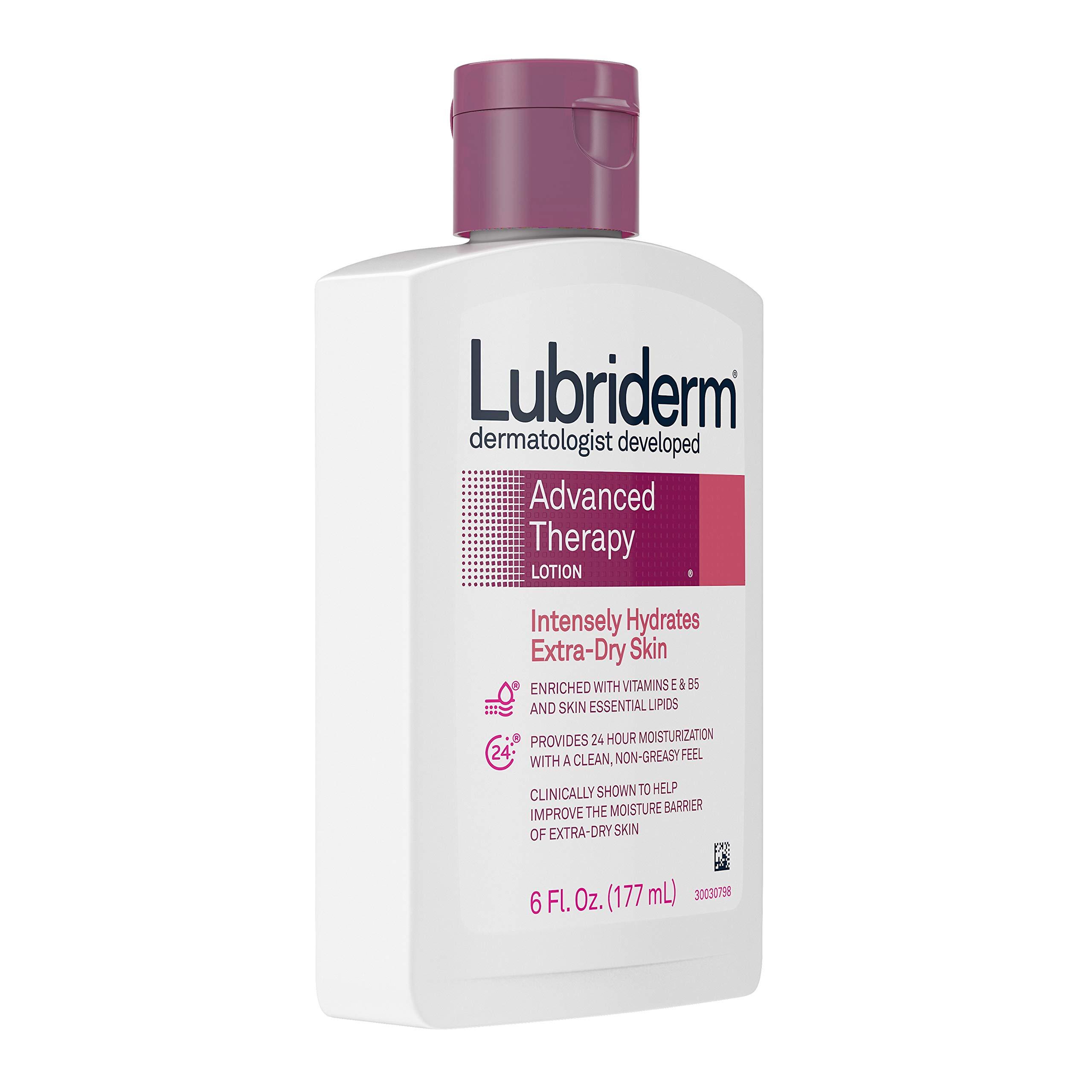 Lubriderm Lubriderm Advanced Therapy Moisturizing Lotion with Vitamins E and B5, Deep Hydration for Extra Dry Skin, Non-Greasy Formula, 6 fl. oz ( Pack of 10)