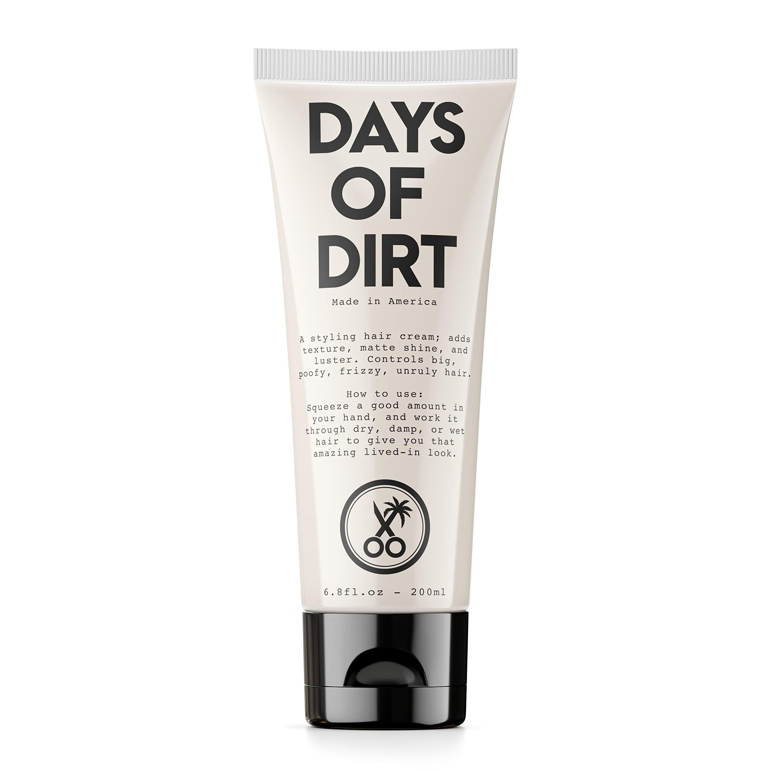 California Born California Born Days of Dirt Hair Styling Cream - Hair Grooming Cream for Dry, Fluffy, Frizzy, Clean Lived-in Look - Styling Cream for No-Hold, Texture & Shine - Made in USA, 6.8fl oz