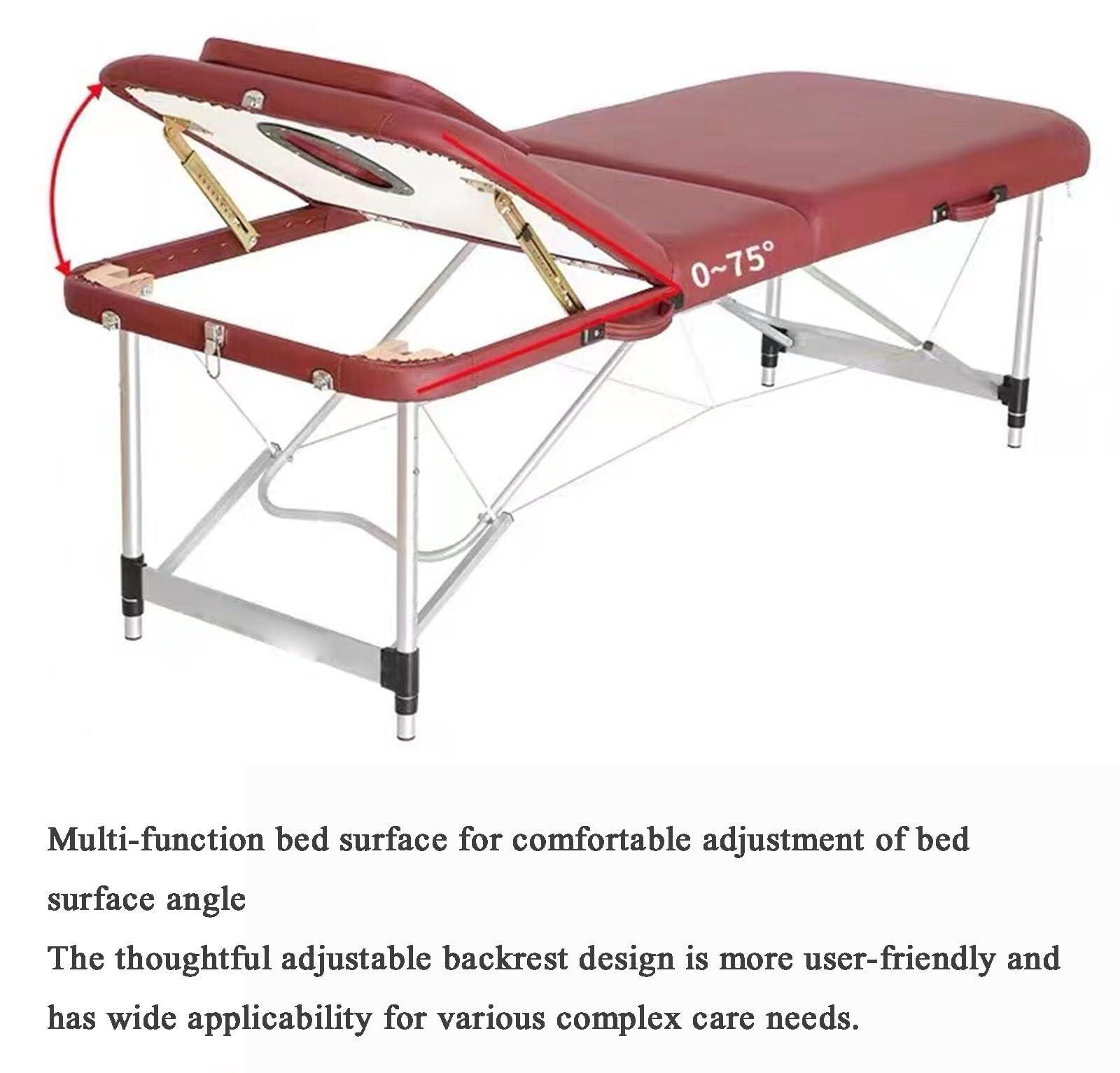 NinthAvenue Basics Professional Massage Table Portable Massage Bed Lash Spa Tattoo Bed Esthetician Adjustable 3-Fold Aluminum Legs Carrying Bag, W60cm