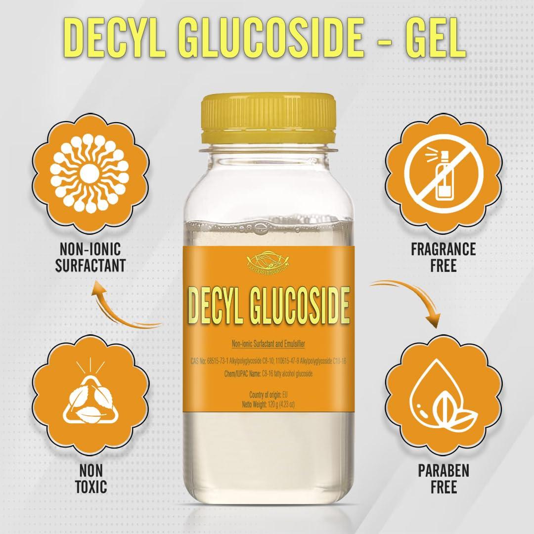 Artekas Innovation Artekas Innovation - DECYL GLUCOSIDE - Gel - for Homemade Cosmetics, Skin Care, Shower Gels, Foaming, Body Soap, Shampoos, Face Cleansers - 4.23 oz