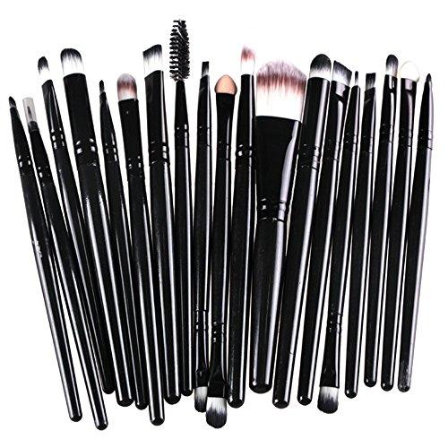 DISAAR Beauty 20pcs Makeup BRUSHES Kit Set Powder Foundation Eyeshadow Eyeliner Lip Brush NEW … (WHITE + GOLD)
