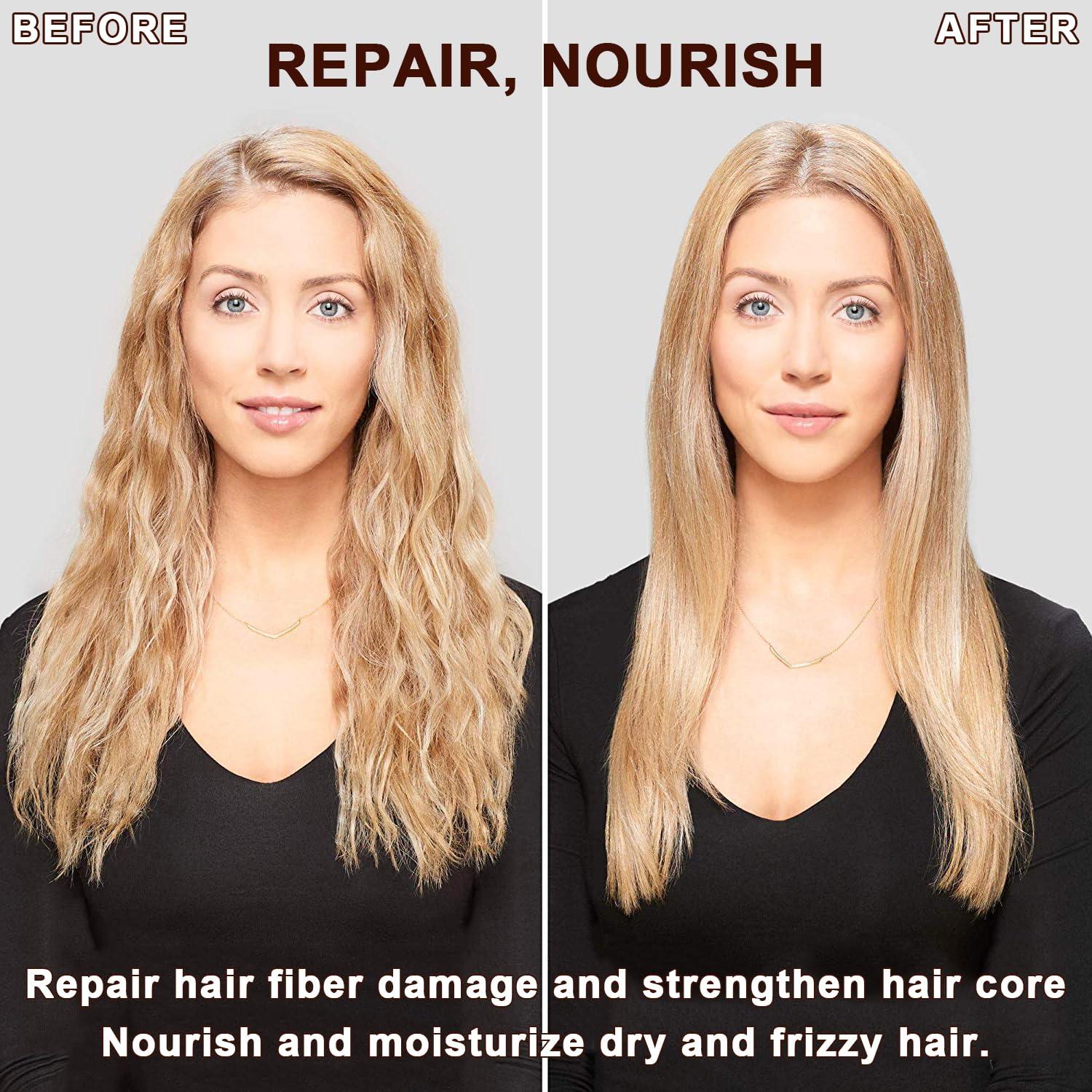 Gcliozhi Collagen Hair treatment for Damaged Hair - 500ml Hair Collagen Mask Keratin Hair Mask Protein & Coconut Oil Deep Repair Conditioning Argan Oil Treatment for Curly or Straight Thin Fine Hair (500ml)