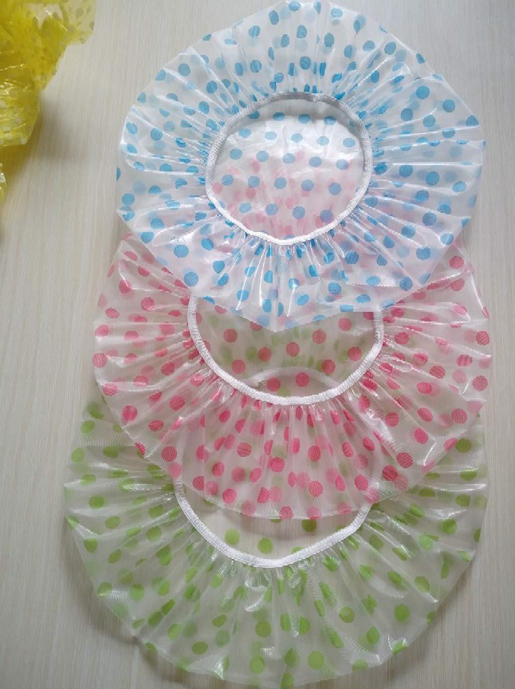Kakasi Large Plastic Shower Caps, 3 Pcs Waterproof Reusable Shower Cap For Women, Elastic Shower Cap, For Shower