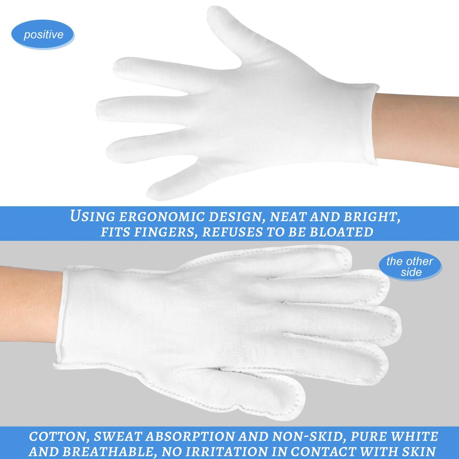 SLWJAXGT 8Pairs White Cotton Gloves for Eczema, White Cotton Eczema Gloves for Dry Hands Sleeping, Breathable Machine Washable Cloth for Men and Women 1