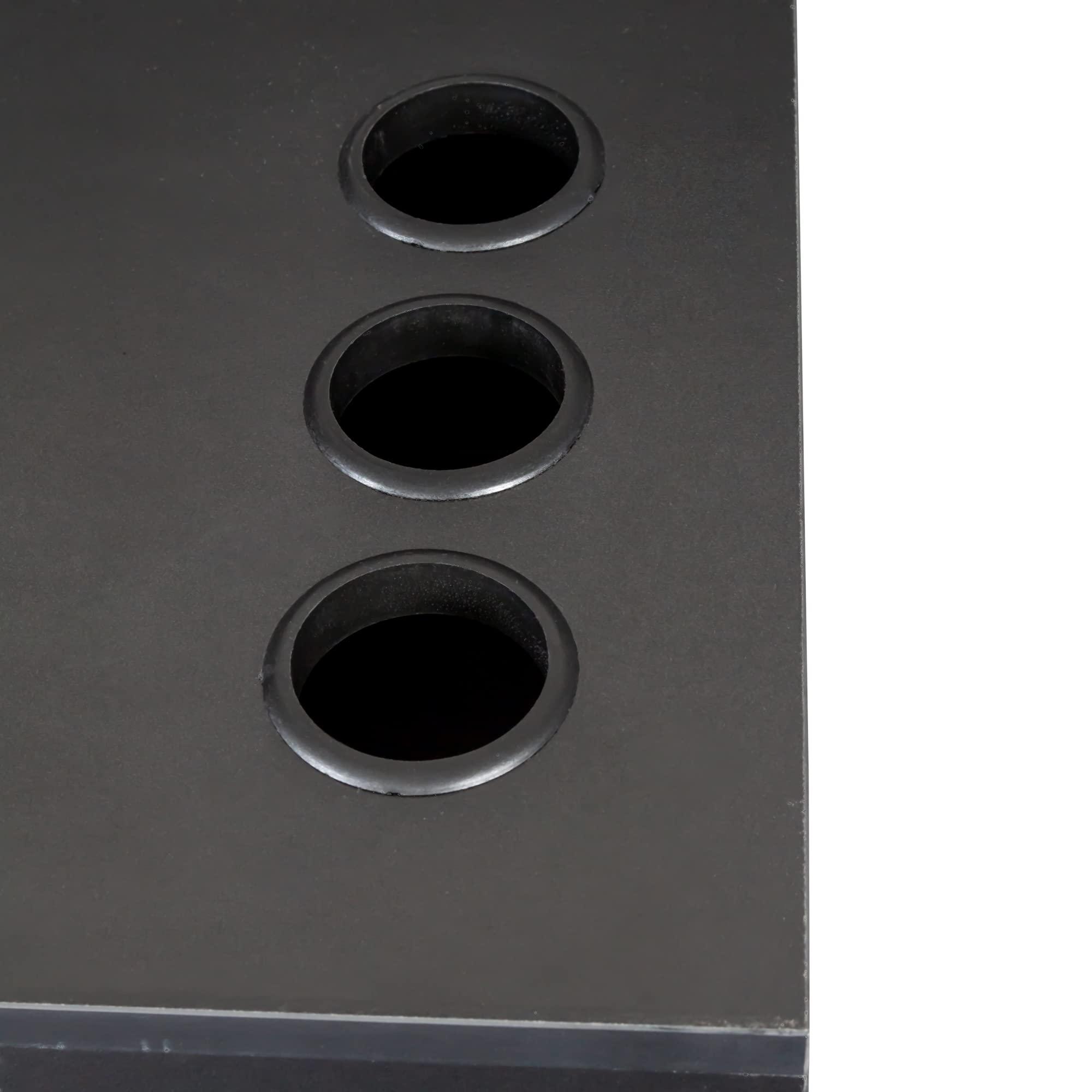 Henf Henf Barber Salon Stations for Hair Stylist Wall Mount Barber Stations Wooden Beauty Salon Spa Equipment Makeup Vanity Dressing Table with Lockable Drawer Appliance Holders and Storage Cabinet (Black)