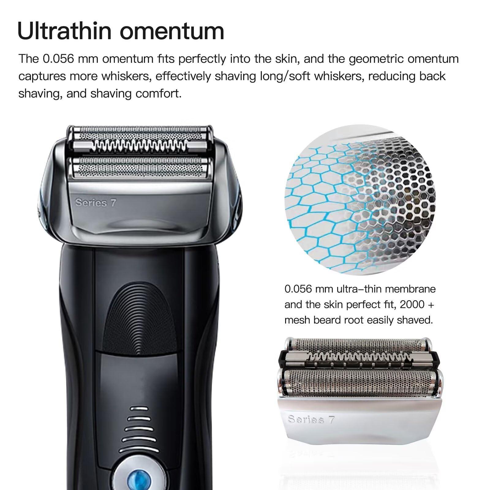 Colorpp Series 7 2024 Upgraded 70S Silver Shaver Foil & Cutter for Braun Pulsonic 5693, 760CC, 9585, 9785, 5673,790CC, 9595, 9795, 5671, 790CC