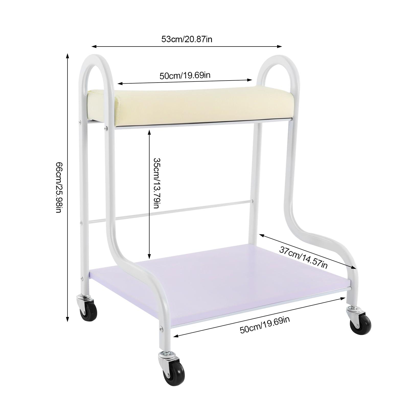 EurHomePlus Beauty Salon Trolley Pedicure Cart with Wheels, Foot Bath Trolley Manicure Foot Rest Portable Esthetician Trolley Cart Nail Or Foot Bath Beauty Salon for Foot Rest Pedicure Massage (White)
