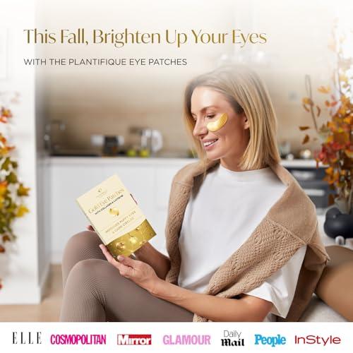 PLANTIFIQUE PLANTIFIQUE Gold Under Eye Patches for Puffy Eyes and Dark Circles 5 Pairs Under Eye Masks for Dark Circles and Puffiness Eye Gels with Collagen & Caffeine Eye Patches Gold Eye Mask Skincare