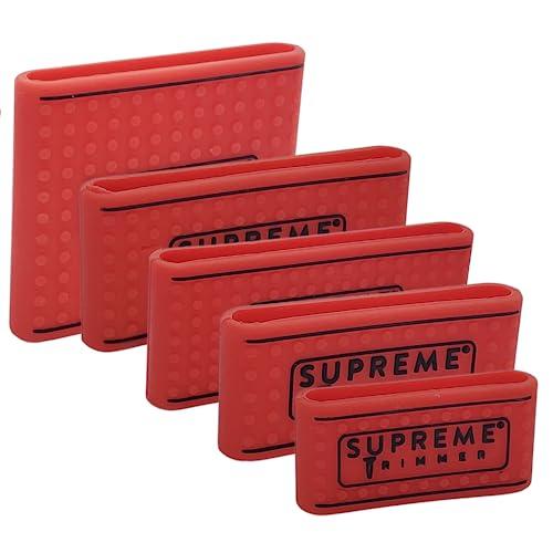 Supreme Trimmer Supreme Trimmer Clipper Grip Professional Barber Grippers (5 Piece) Non Slip Clipper Bands SGR55 Barber Sleeve for Hair Clipper - Red Hair Trimmer Grip