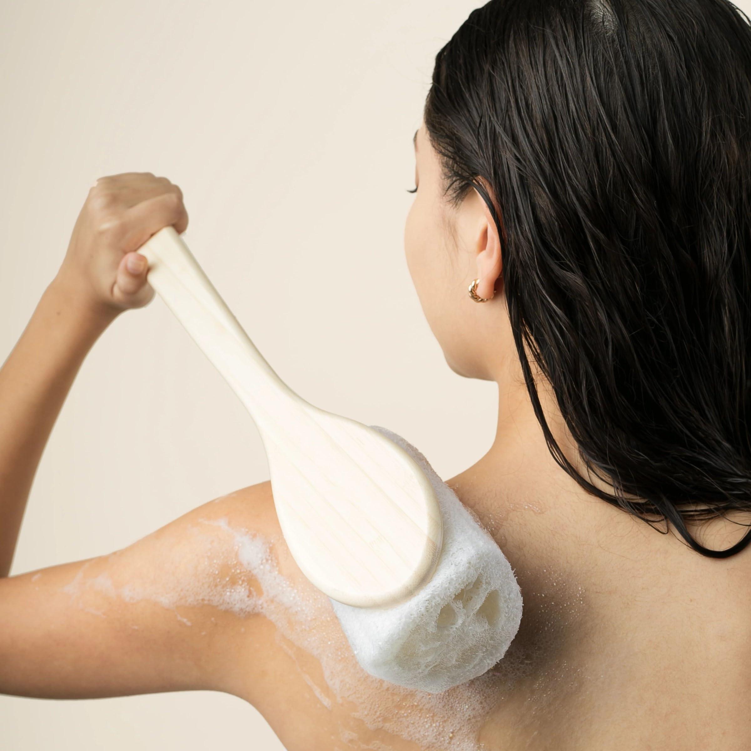 EcoTools EcoTools Loofah Bath Brush, Back Brush for Bath & Shower, Made with Long Handle & Natural Loofah Material for Exfoliation, Shower Brush for Men & Women, Eco-Friendly & Cruelty-Free, 2 Count