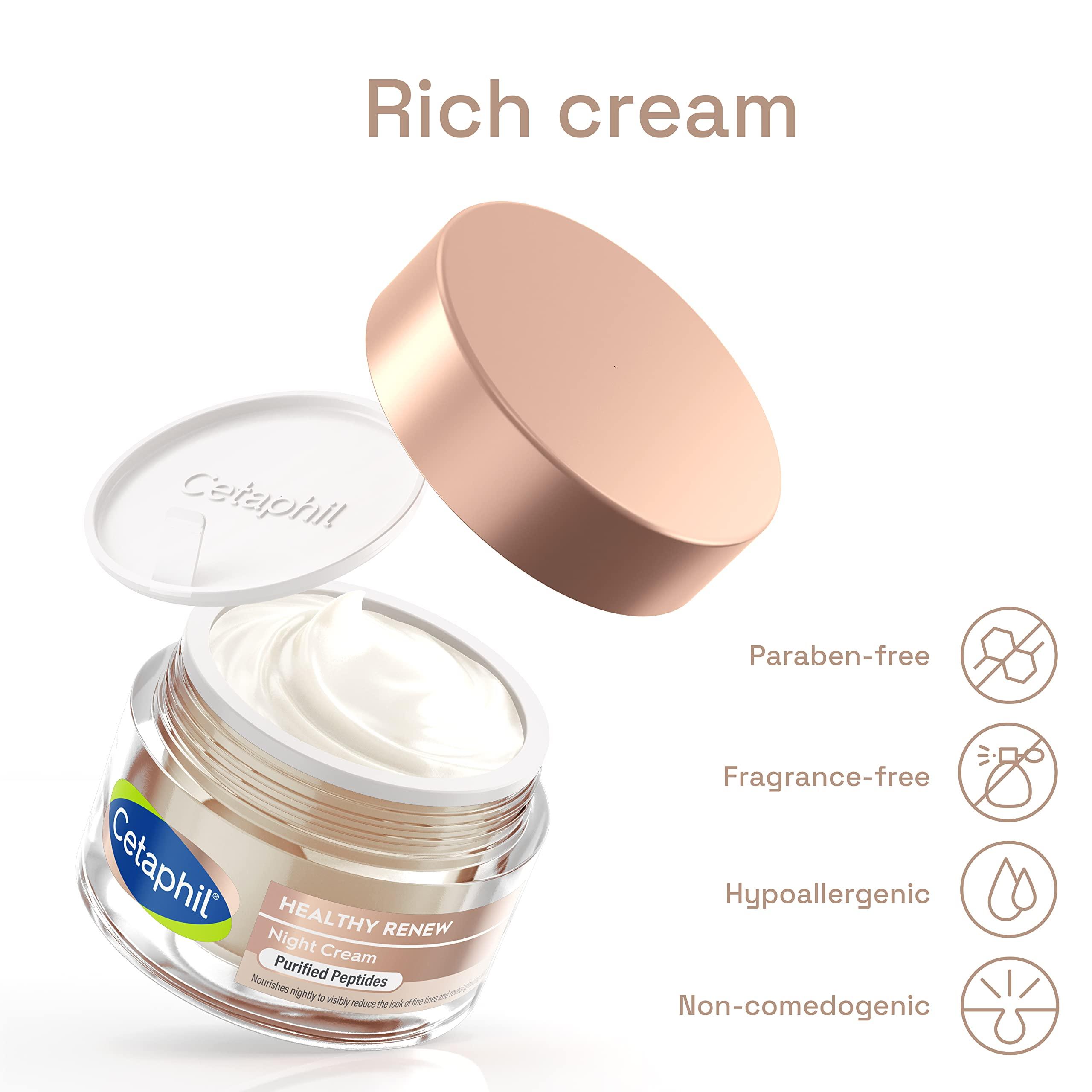 Cetaphil Cetaphil Healthy Renew Skin Tightening Night Cream 1.7 Oz, Wrinkle Repair Cream for Face with Peptides, Retinol Alternative Cream For Sensitive Skin, Fragrance Free