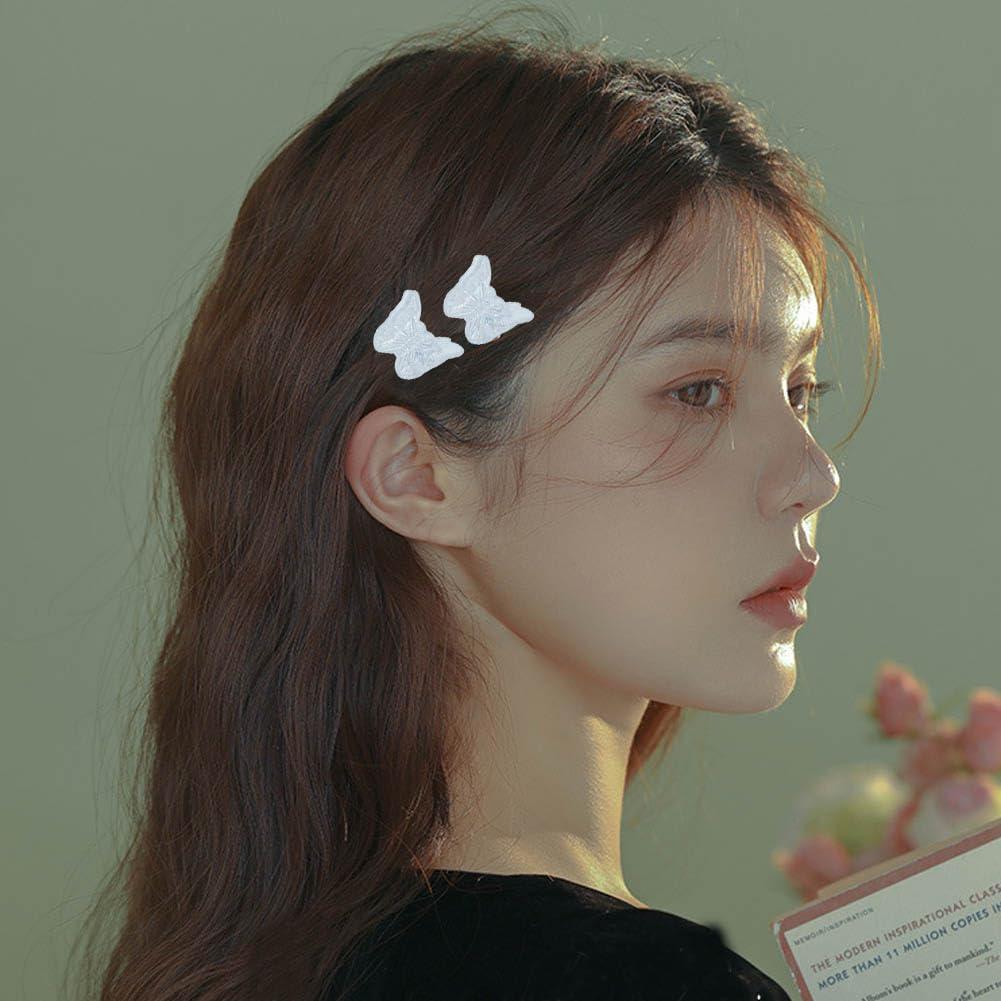 Jaczora 50 PCS Mini Butterfly Hair Clips Small Hair Claw Clips Beautiful Butterfly Hair Jaw Clips Strong Grip Clear Hair Clips Clear Butterfly Hair Clips Cute Y2K Hair Accessories for Girls and Women