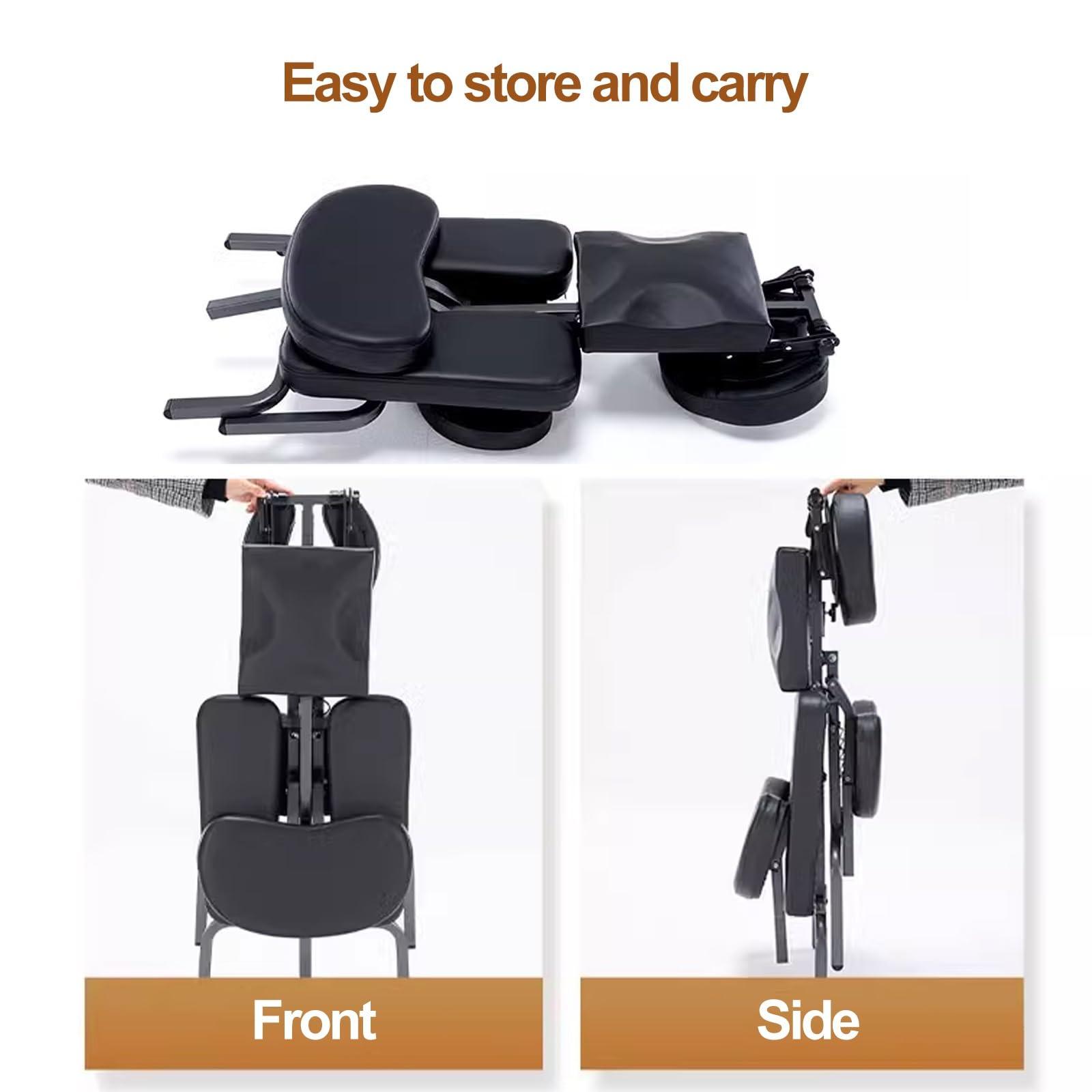 TRUNXUCL TRUNXUCL Portable Tattoo Chair, Folding Tattoo Armrest Stand, Adjustable Spa Salon Folding Massage Chair with Face Cradle for Beauty Massage, Tattoo(Brown)