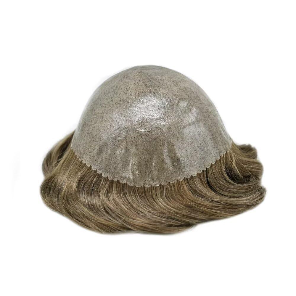 SINGA HAIR Mens Hair Replacement System All Poly Skin Mens Toupee 0.10mm Injected PU Toupee for Men Hair Piece Durable Men Hair Systems Natural Men Hair Unit7X9\"-120% Density-#17R