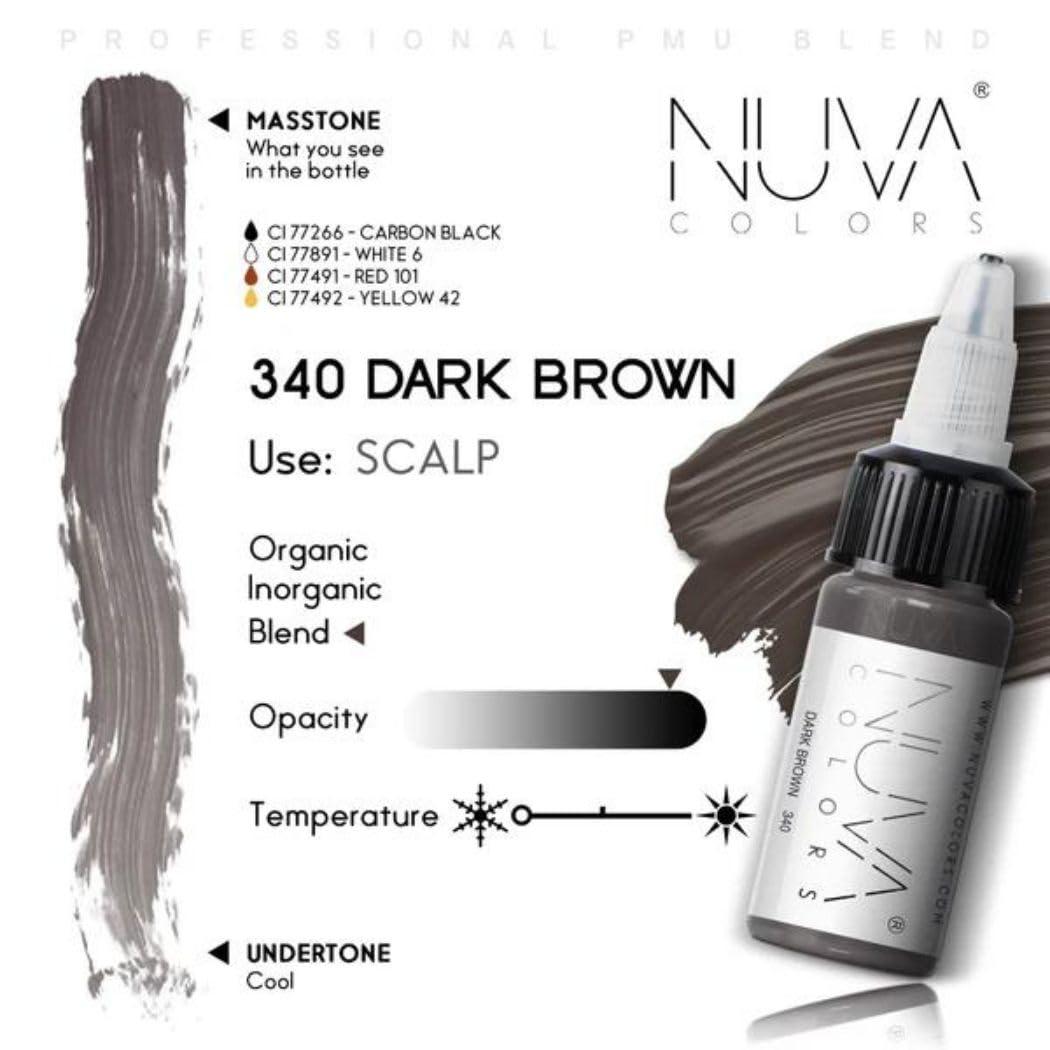 Nuva Colors Nuva Scalp Micro-Pigmentation Ink - Customizable, Neutral Undertone for SMP Procedures, Vegan, Made in USA (Dark Brown)